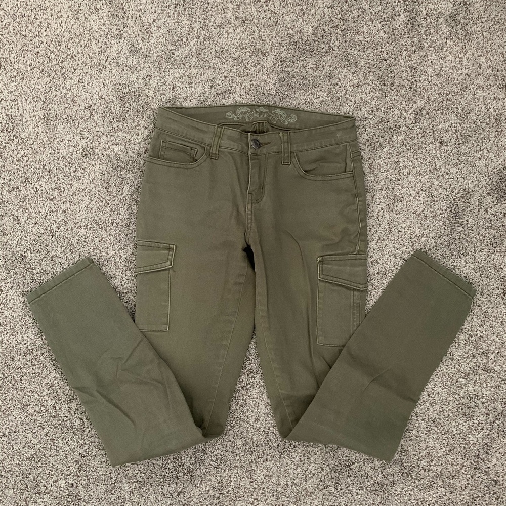 Green Cargo Skinny Jeans